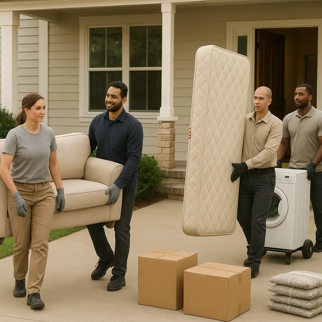 Tým při vyklízení domu