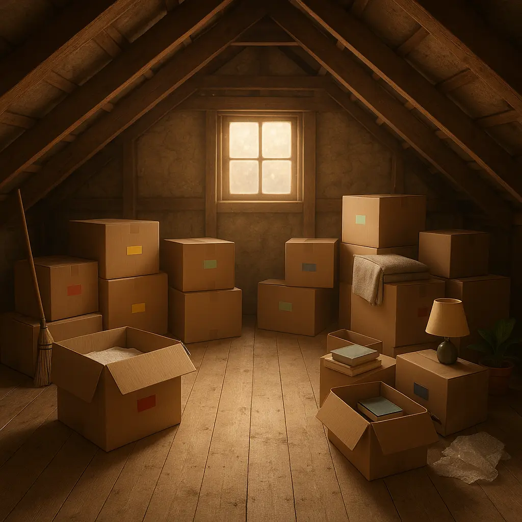 Vyklizená půda s boxy